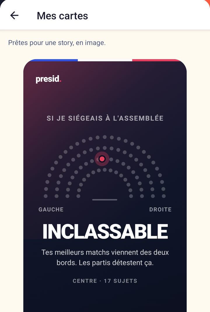 La carte à partager : où l'on siégerait à l'Assemblée.